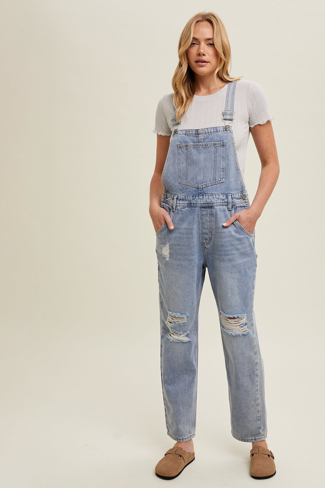 Penny Distressed Overalls