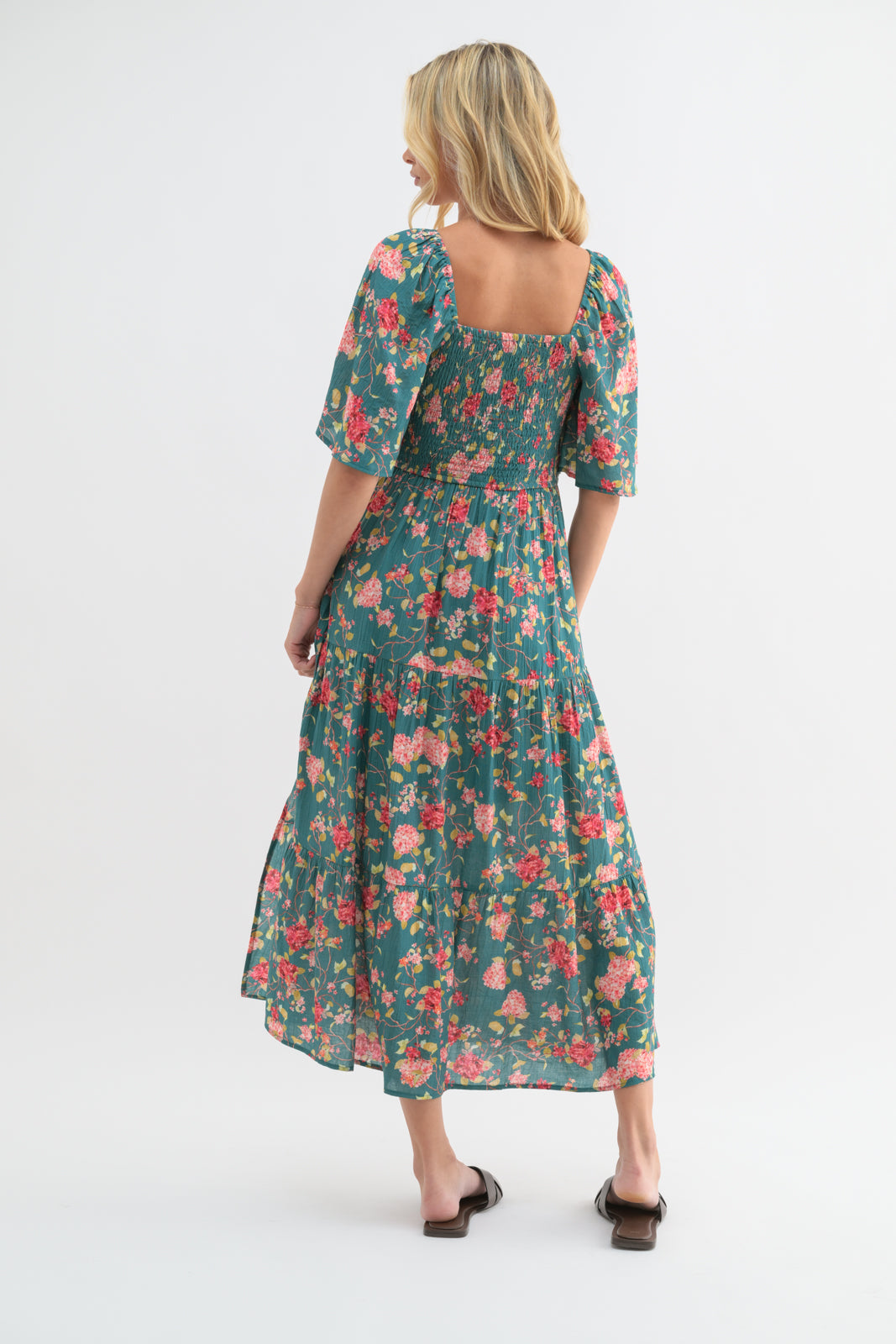 Tessa Flutter Sleeve Midi Dress