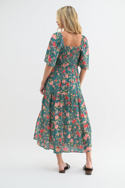 Tessa Flutter Sleeve Midi Dress