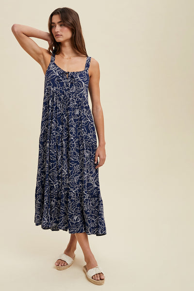 Laura Floral Sleeveless Midi Dress
