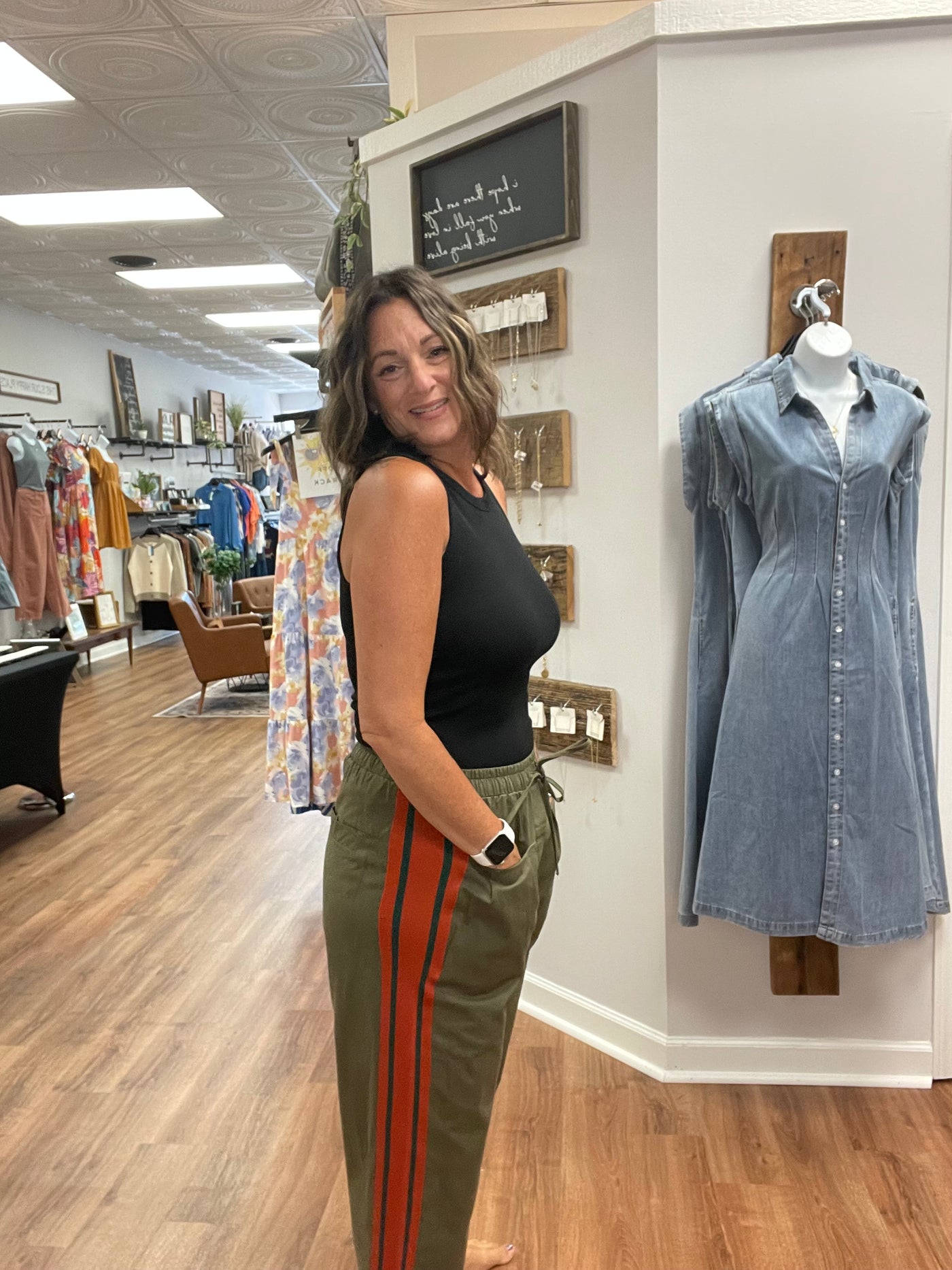 Morgan Wide Leg Striped Drawstring Pant