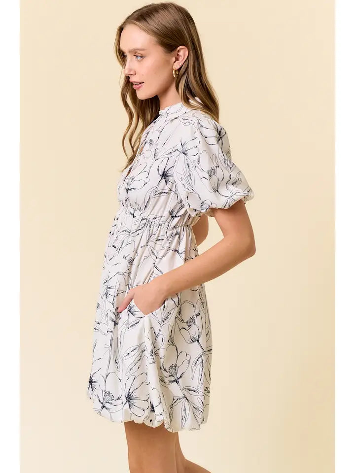 Victoria Delicate Print Bubble Mini Dress