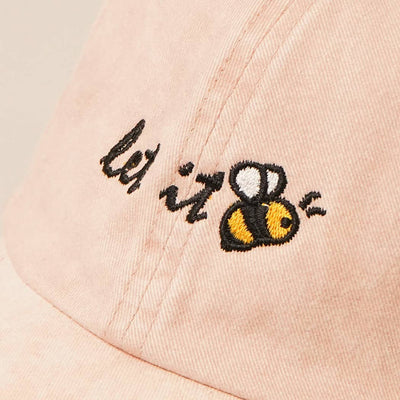 Fashion City - Let It Bee Embroidered Baseball Dad Cap: One Size / WHITE