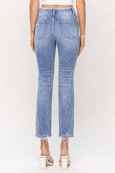 FLYING MONKEY - HIGH RISE CROP SLIM STRAIGHT JEAN F5104: CONVENIENTLY / 27