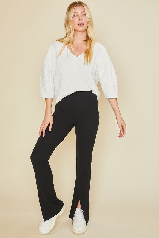 Vaughn Side Slit Hem Pintuck Pant