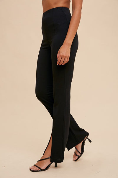 Vaughn Side Slit Hem Pintuck Pant