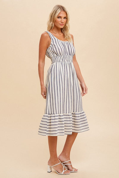 Nala Striped Midi Dress