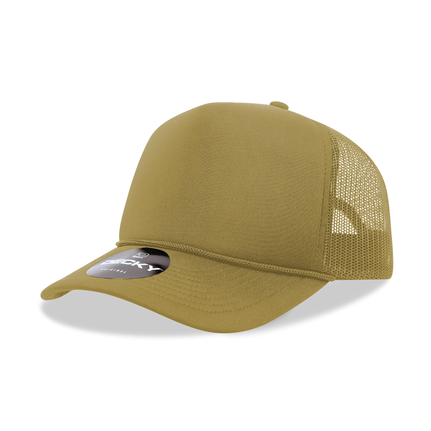 The Park Wholesale - Decky 6025 - Mid Profile, 5 Panel Foam Trucker Hat - 6025: Gold