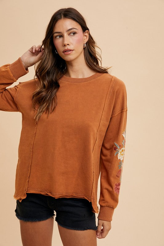 Lynne Floral Accent Pullover Top