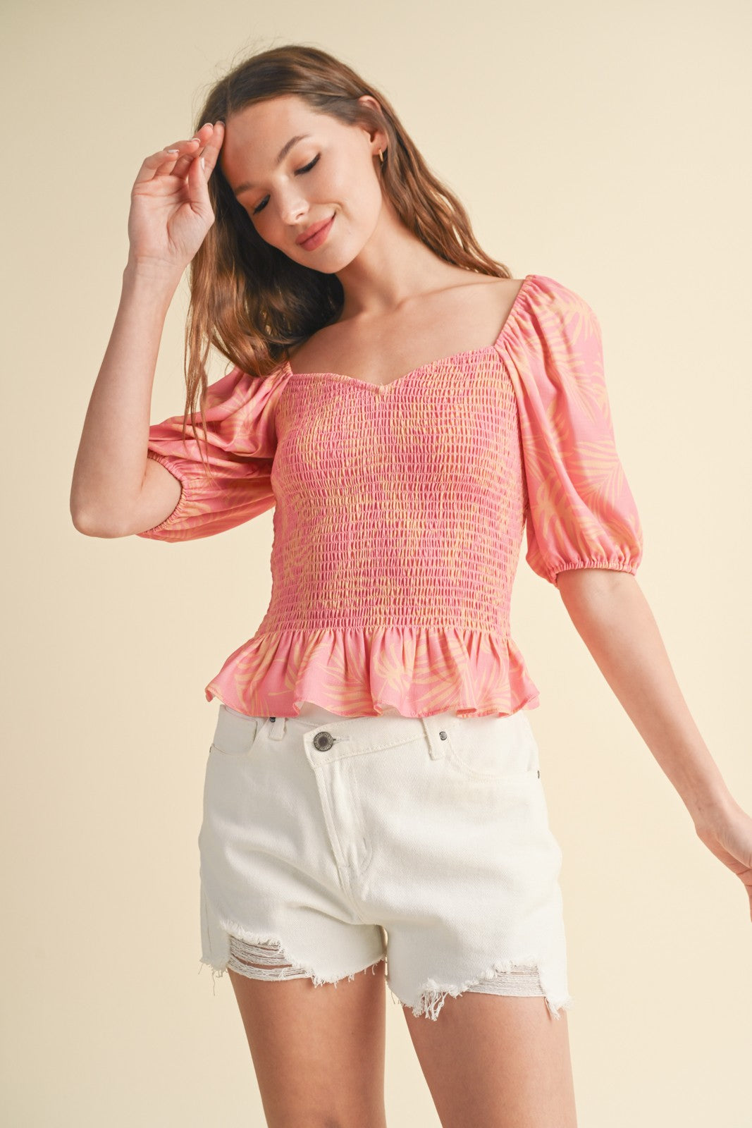 Bella Smocked Print Top