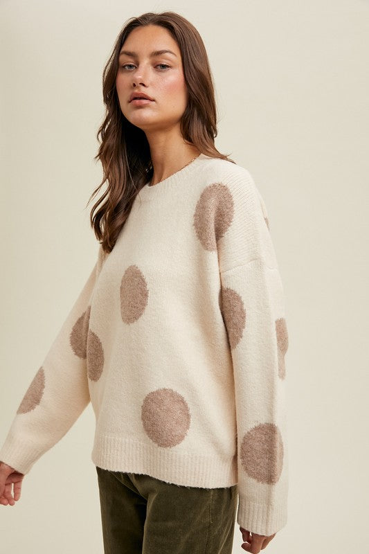 Dolly Polka Dot Crewneck Sweater