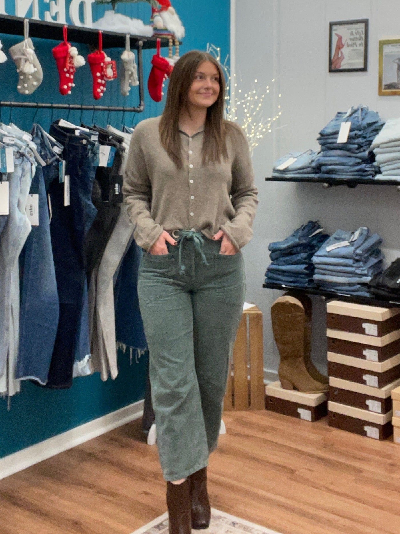 Marilyn Velvet Roper Mid Rise Corduroy Pants