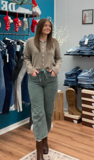 Marilyn Velvet Roper Mid Rise Corduroy Pants