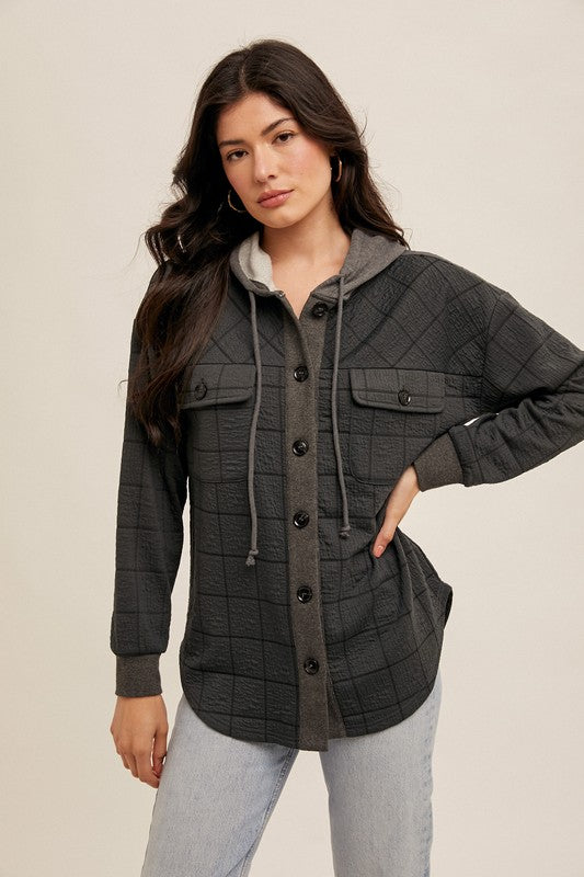 Pipes Jacquard  Lightweight Shacket