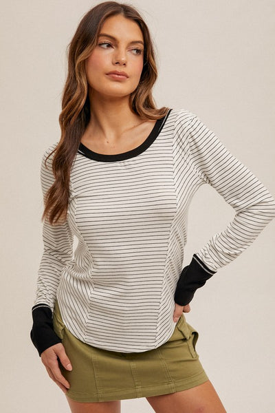 Claire Striped Long Sleeve Top