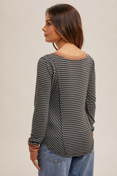 Claire Striped Long Sleeve Top