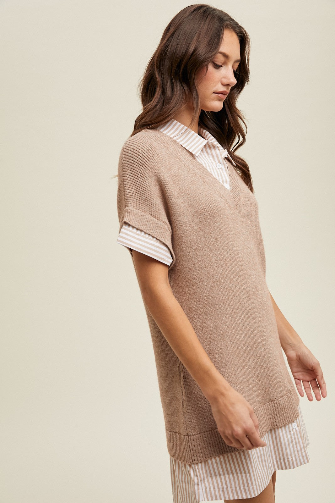 Anne Twofer Sweater Mini Dress