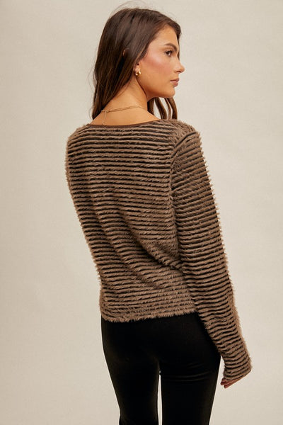 Lainee Textured Tie Front Cardigan