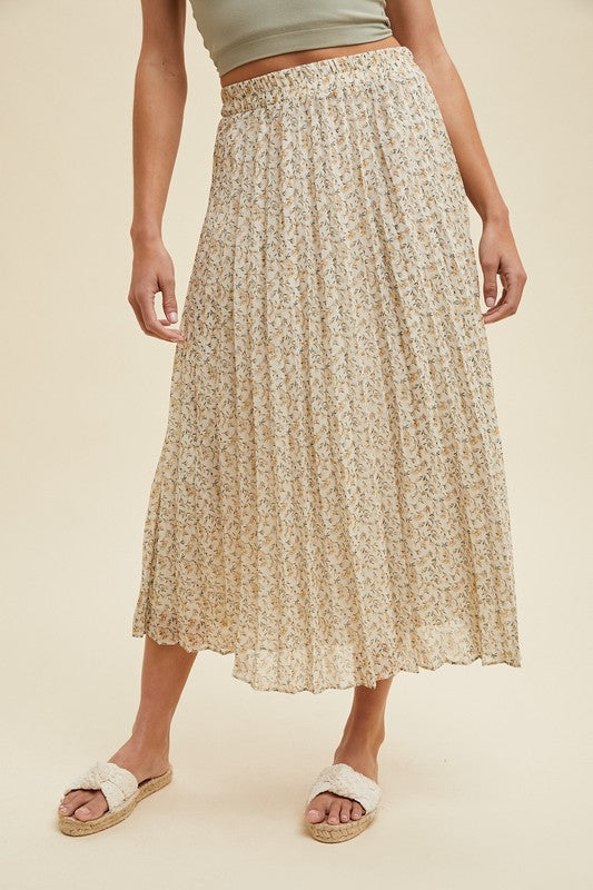 Addison Pleated Midi Skirt