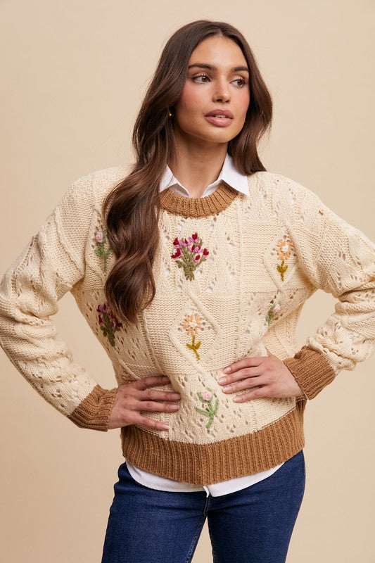 Abigail Embroidered Detail Sweater