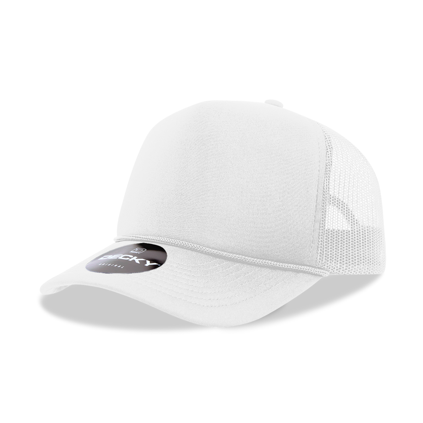 The Park Wholesale - Decky 6025 - Mid Profile, 5 Panel Foam Trucker Hat - 6025: Gry/Wht/Gry