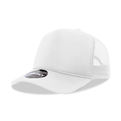 The Park Wholesale - Decky 6025 - Mid Profile, 5 Panel Foam Trucker Hat - 6025: Gry/Wht/Gry