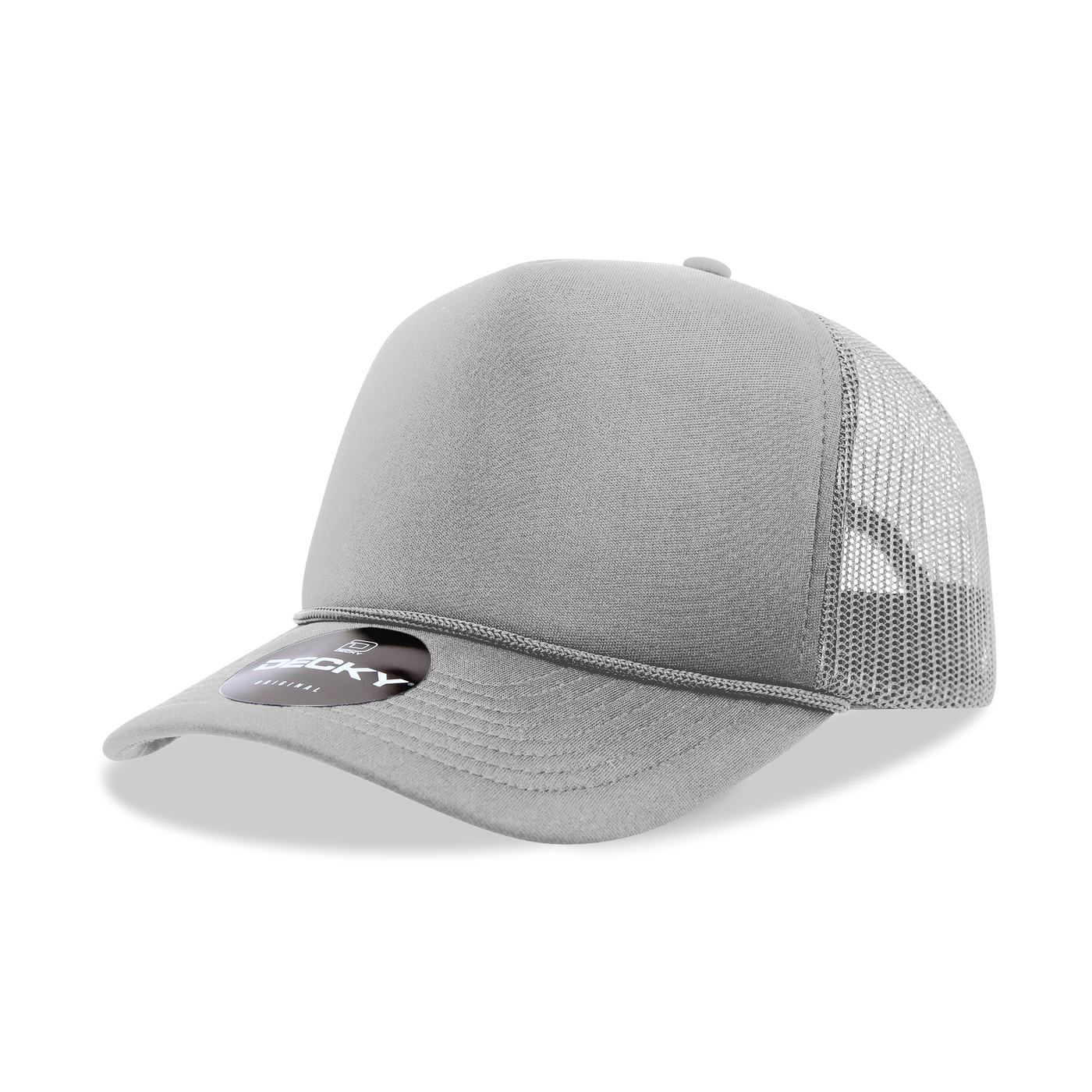 The Park Wholesale - Decky 6025 - Mid Profile, 5 Panel Foam Trucker Hat - 6025: Gry/Wht/Gry