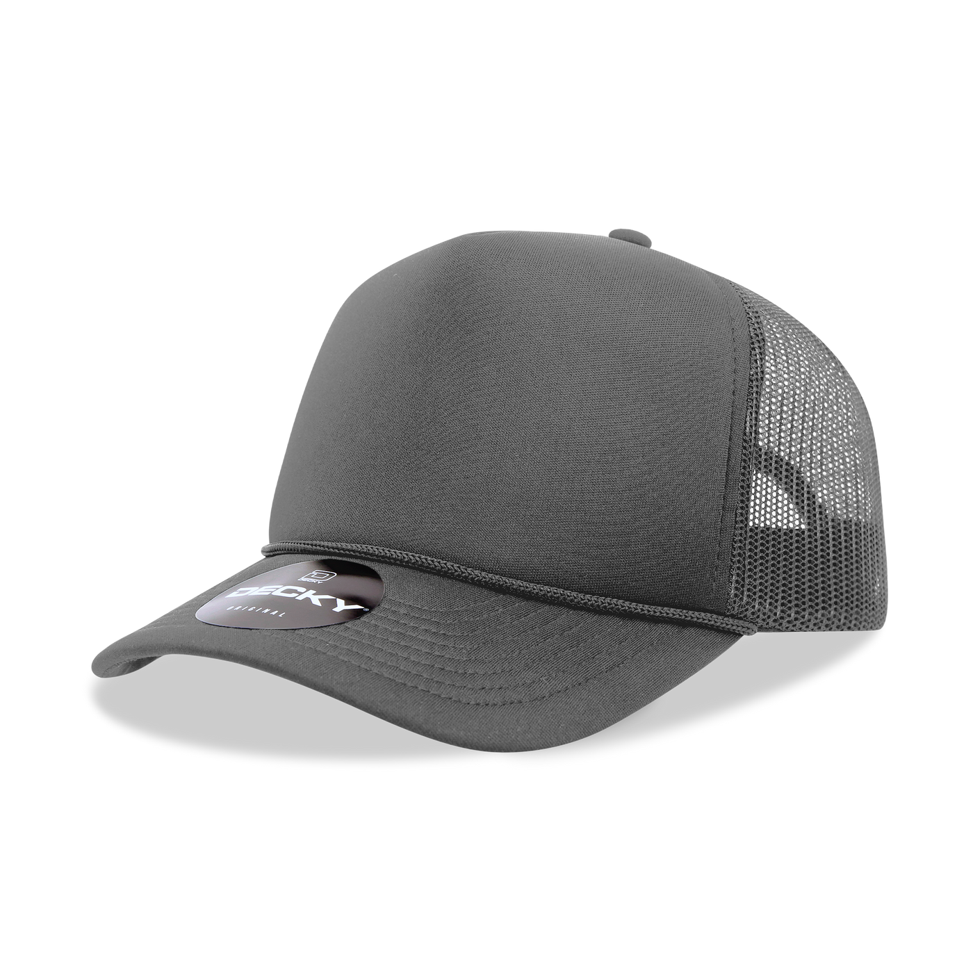 The Park Wholesale - Decky 6025 - Mid Profile, 5 Panel Foam Trucker Hat - 6025: Black