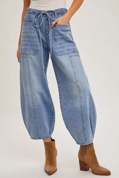 Huntington Drawstring Waist Barrel Denim