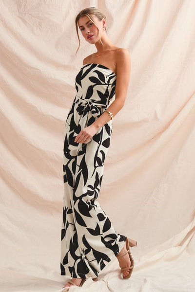 Steph Printed Tube Top Jumpsuit