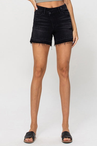 Washed Out High Rise Cross Denim