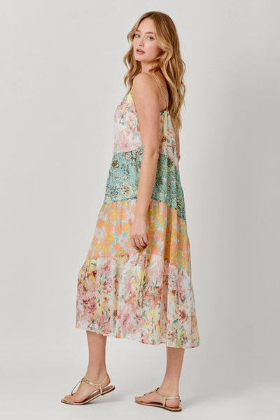 Ellison Contrast Print Midi Dress