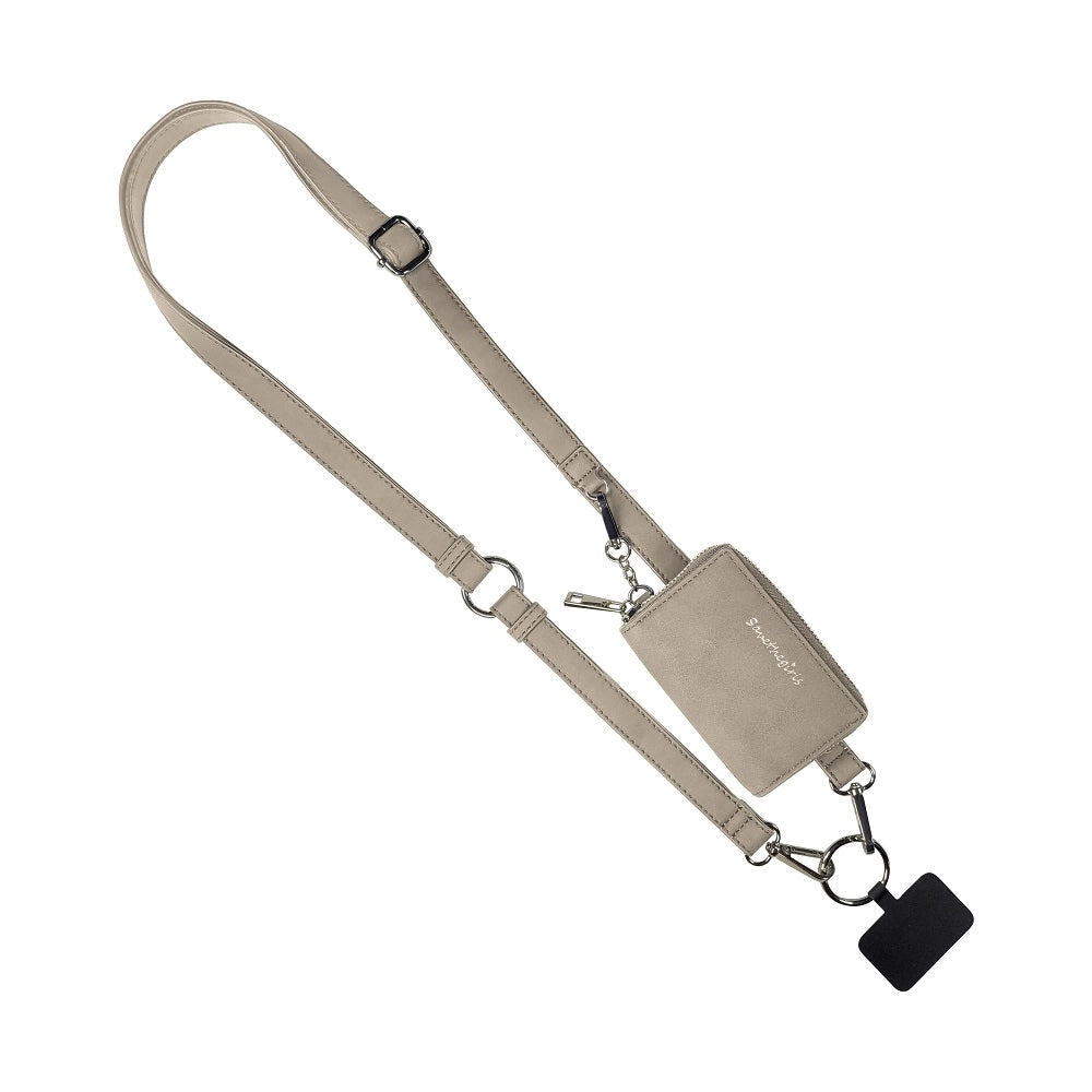 Clip & Go Brushed Vegan Leather Phone Lanyard