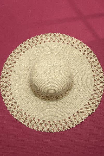 Wall To Wall Accessories - CLASSIC EDGE PANAMA STRAW SUN HAT | 40HW606: WHITE