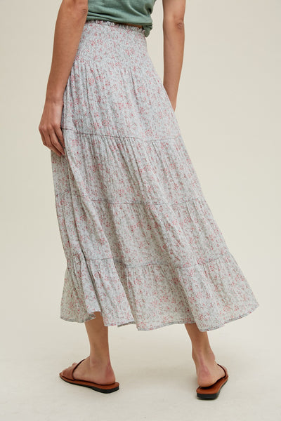 Katie Floral Tiered Midi Skirt