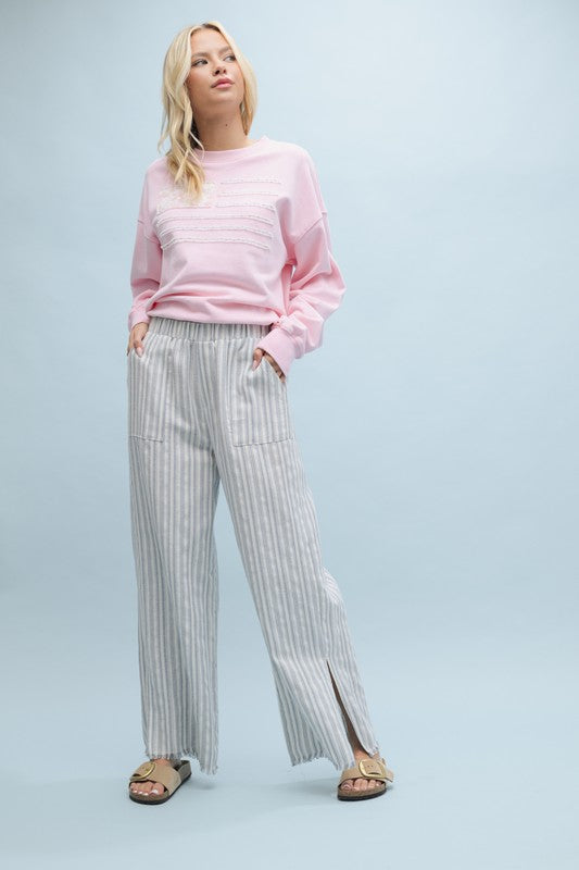 Jayden Striped Wide Leg Bottom