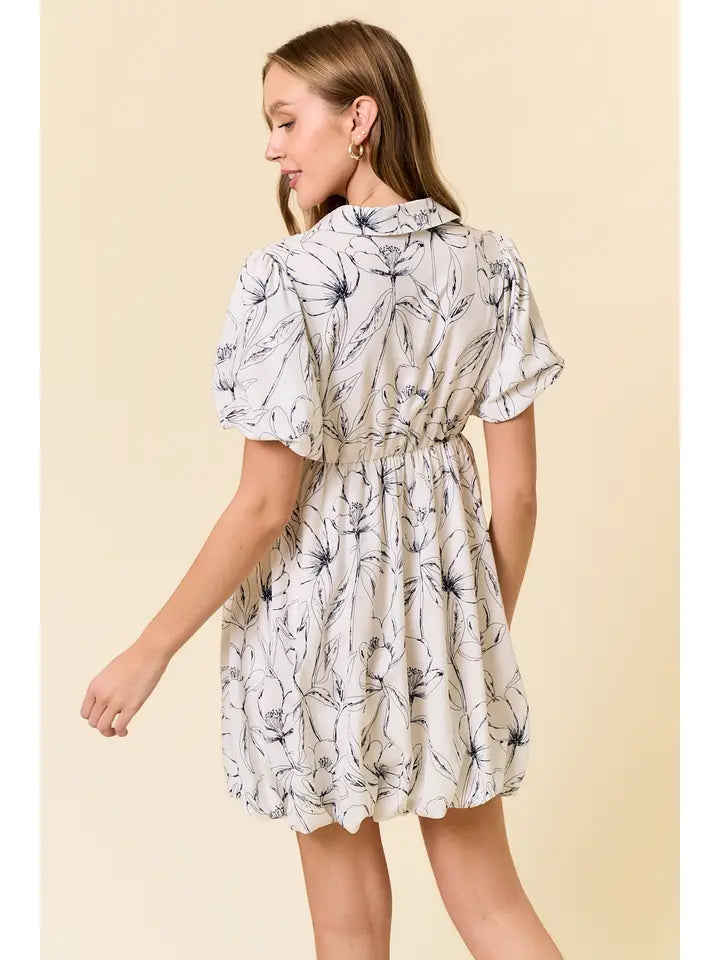 Victoria Delicate Print Bubble Mini Dress