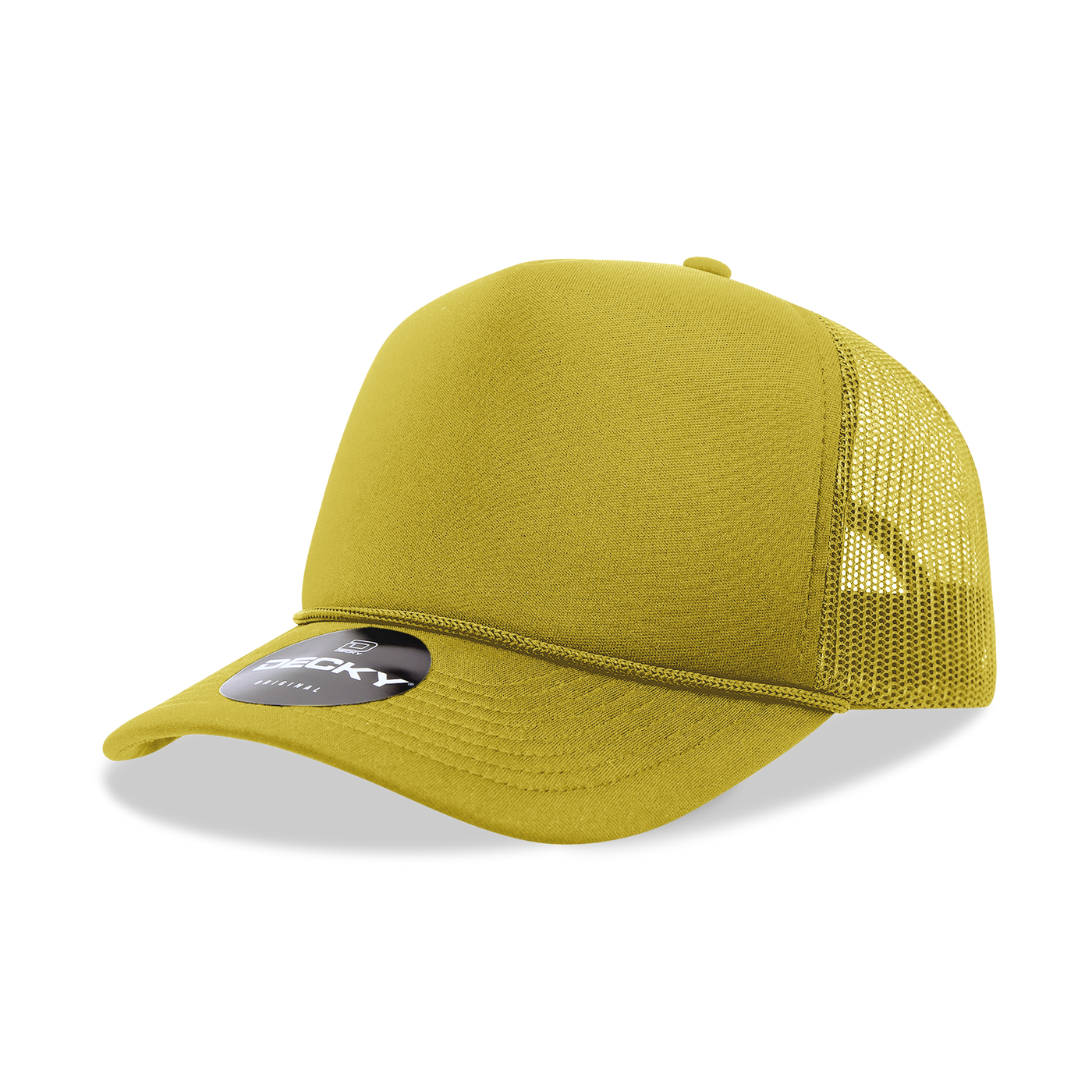 The Park Wholesale - Decky 6025 - Mid Profile, 5 Panel Foam Trucker Hat - 6025: Gold