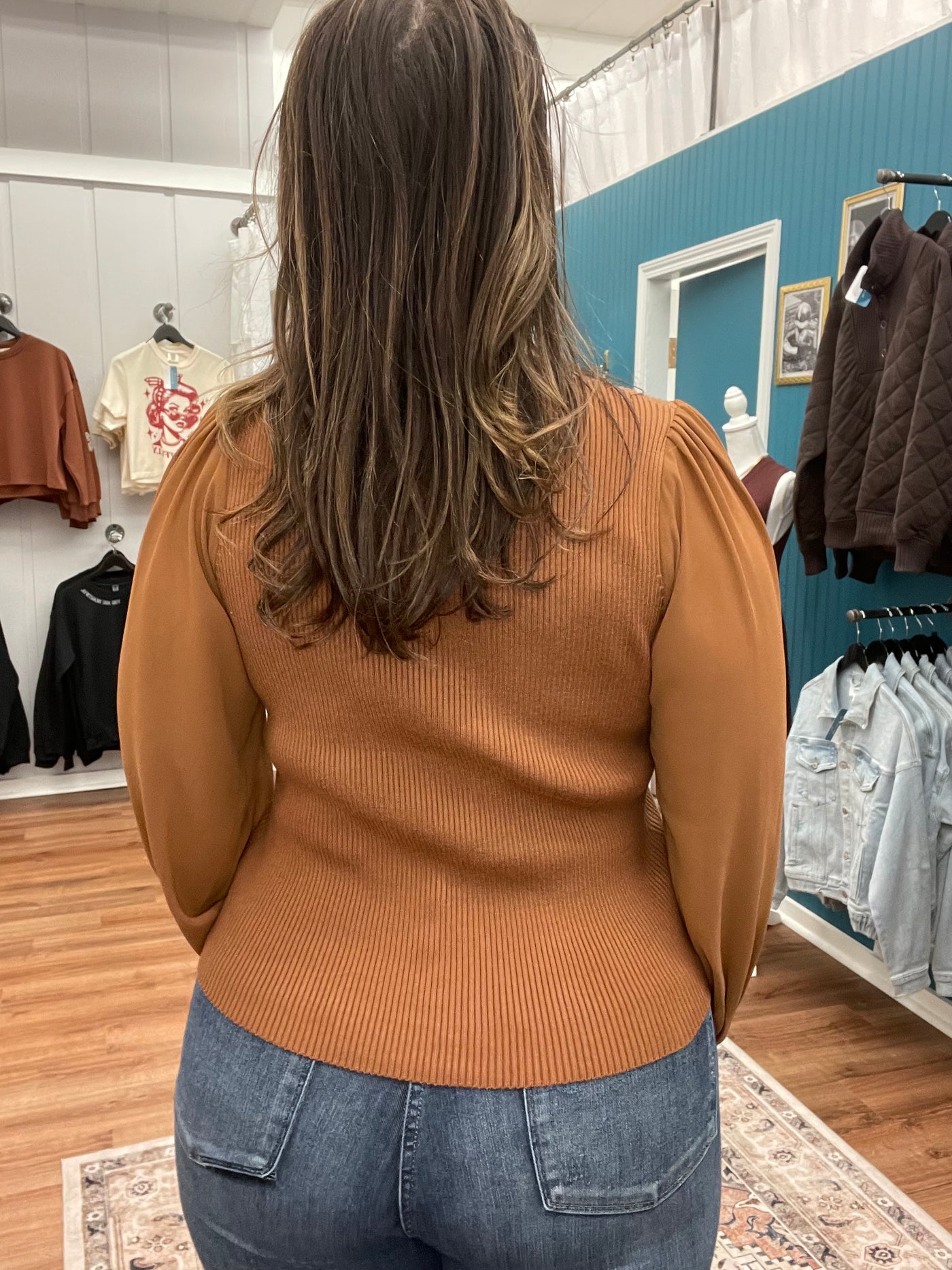 Tatum Cardigan Chiffon Sleeve Sweater