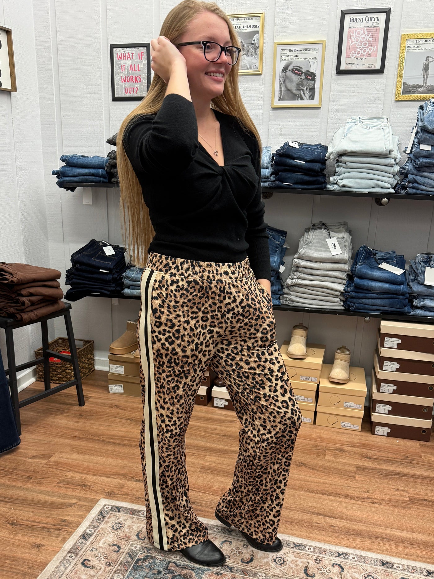 Leigh Straight Leg Animal Print Pant