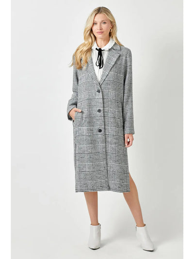 Checkers Plaid Long Coat