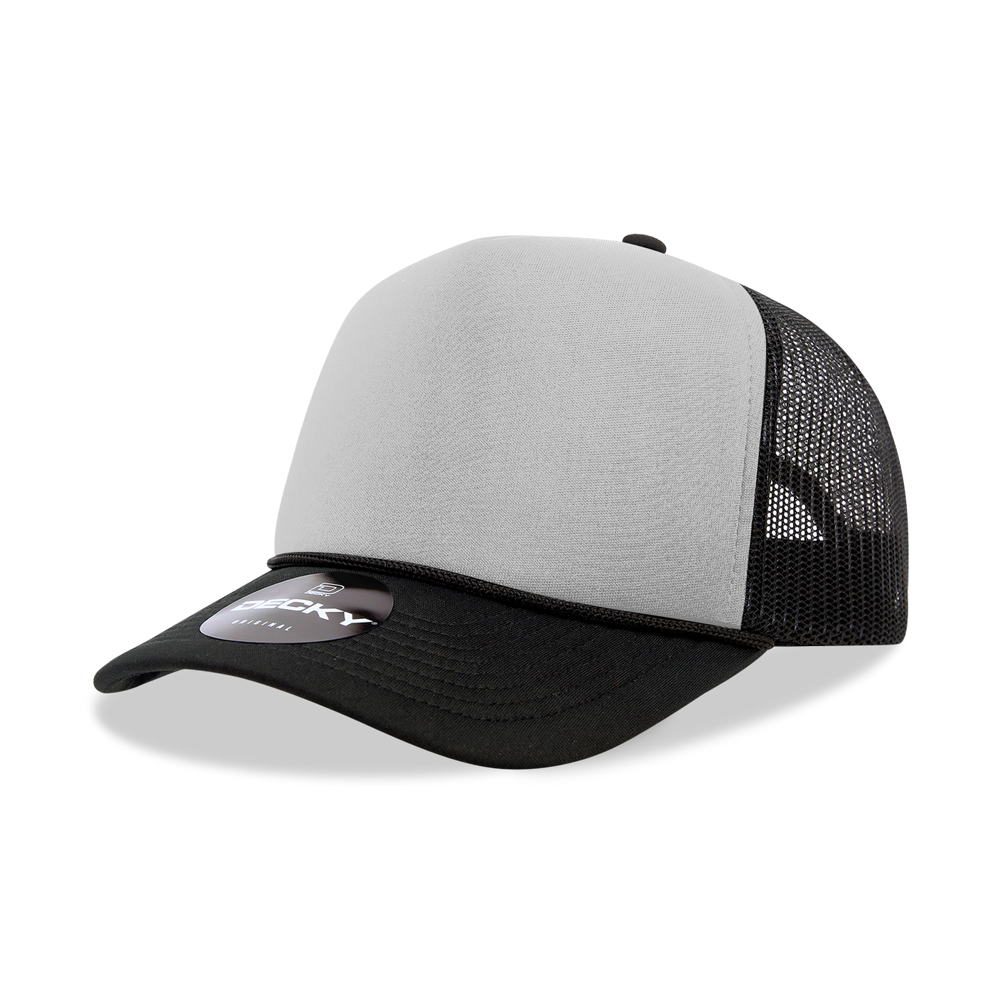 The Park Wholesale - Decky 6025 - Mid Profile, 5 Panel Foam Trucker Hat - 6025: Purple