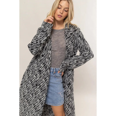 Classic Zebra Pattern Long Coat