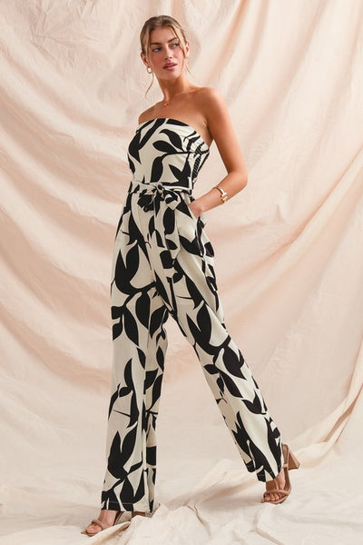Steph Printed Tube Top Jumpsuit