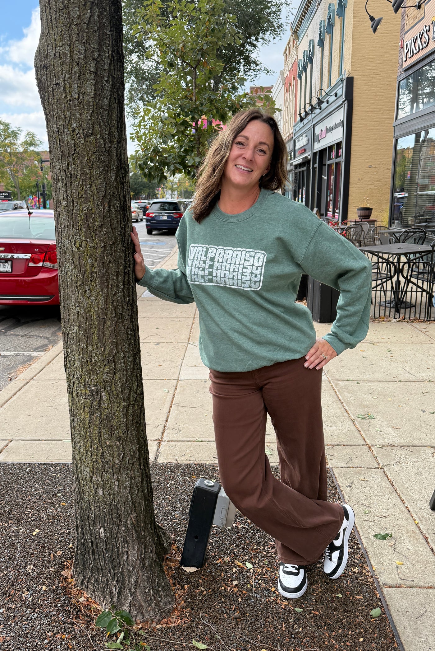 Valparaiso Retro Stack Crewneck Sweatshirt
