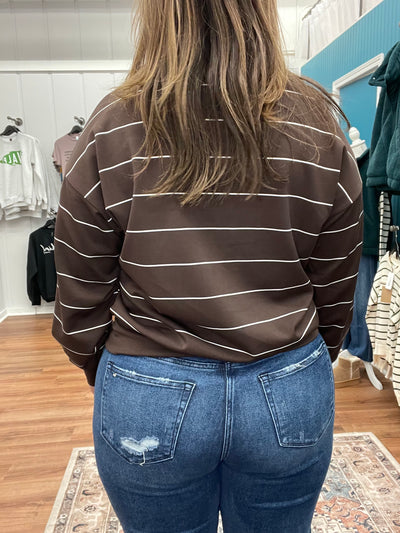 Jameson Scuba Stripe V-Neck Jacket Top