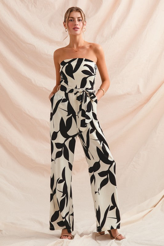 Steph Printed Tube Top Jumpsuit