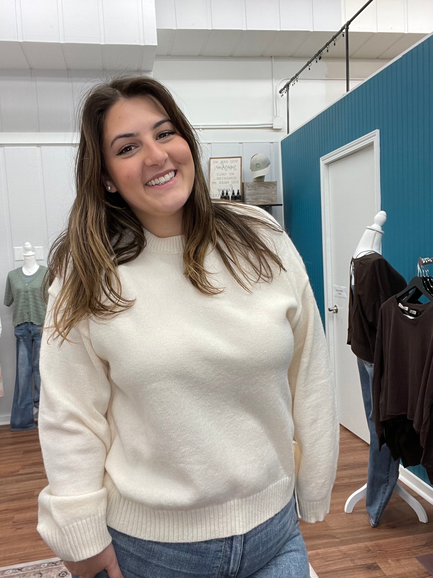 Molly Drop Shoulder Ruched Sweater