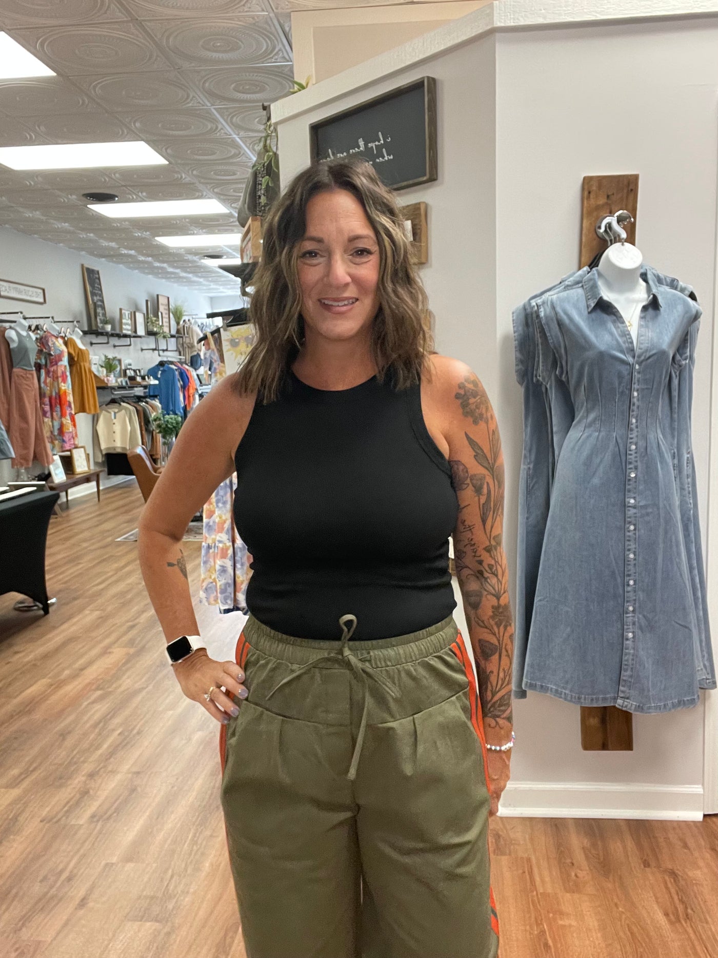 Morgan Wide Leg Striped Drawstring Pant