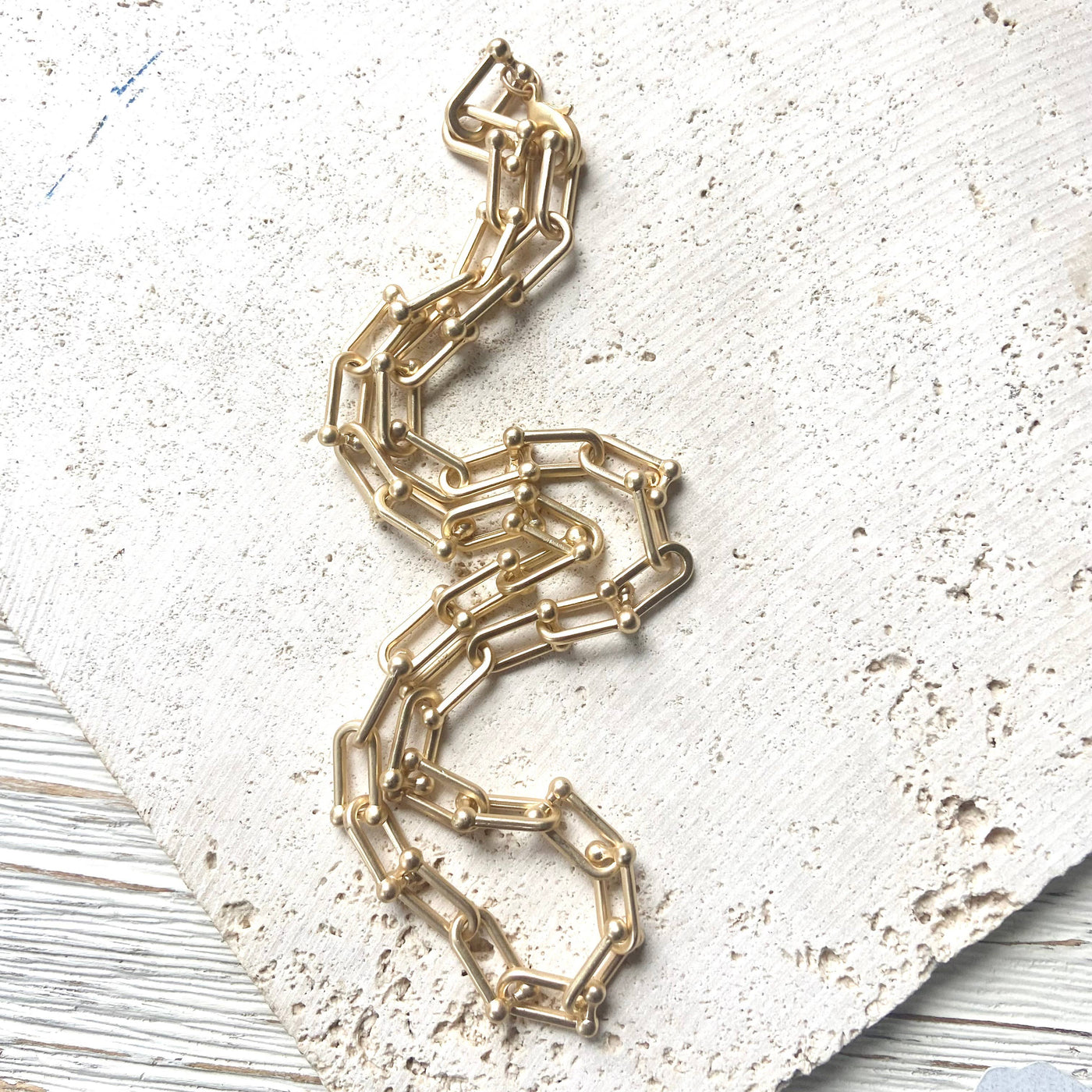 Matte gold Paperclip Chain